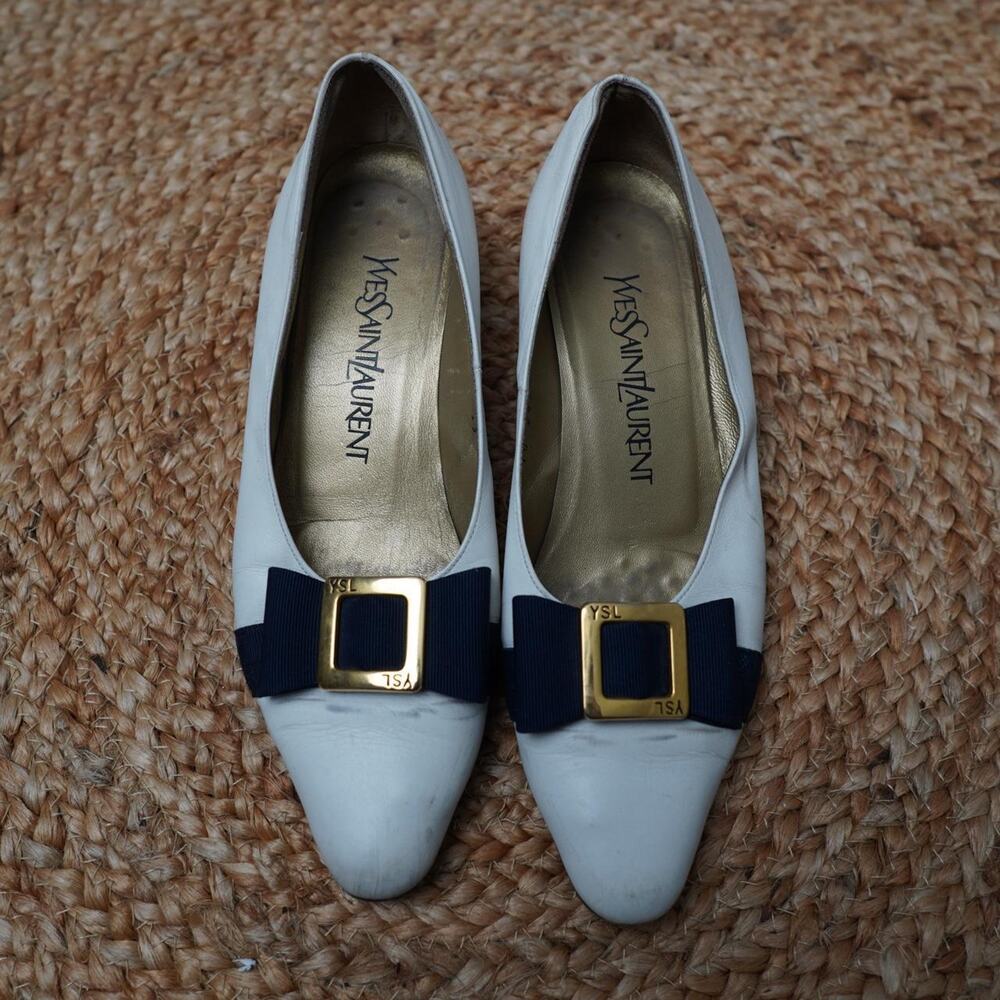 Yves Saint Laurent Bow Pumps White EU 35